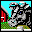 The SimFarm icon showing a black and white cow